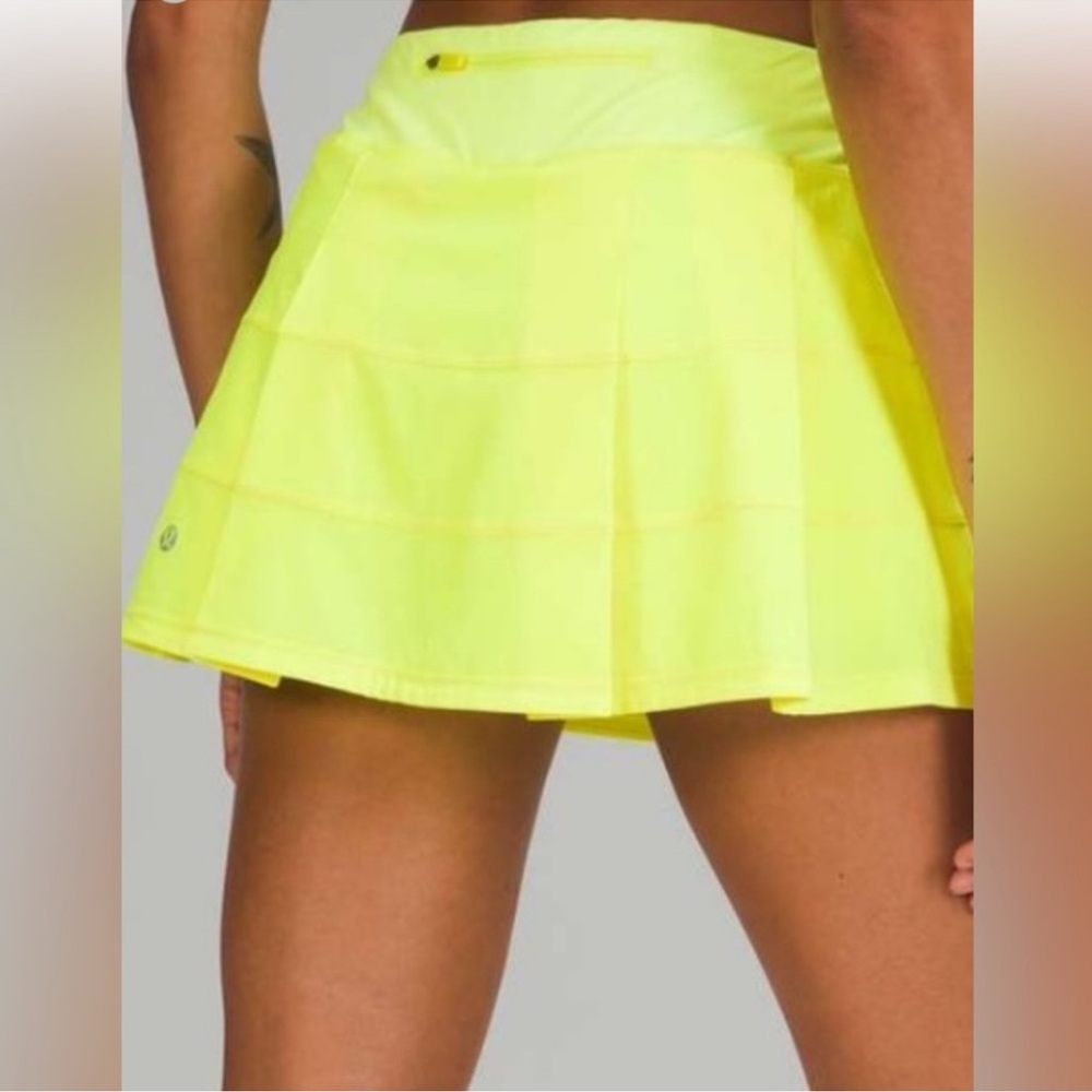 lululemon athletica Neon Yellow Pleated Active Mini Skirt
